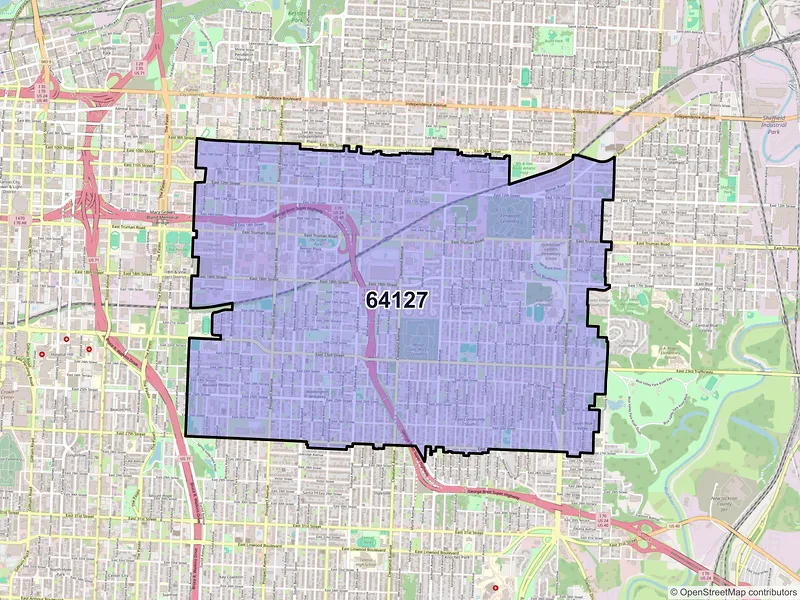 Map of ZIP Code 64127 — Kansas City, MO