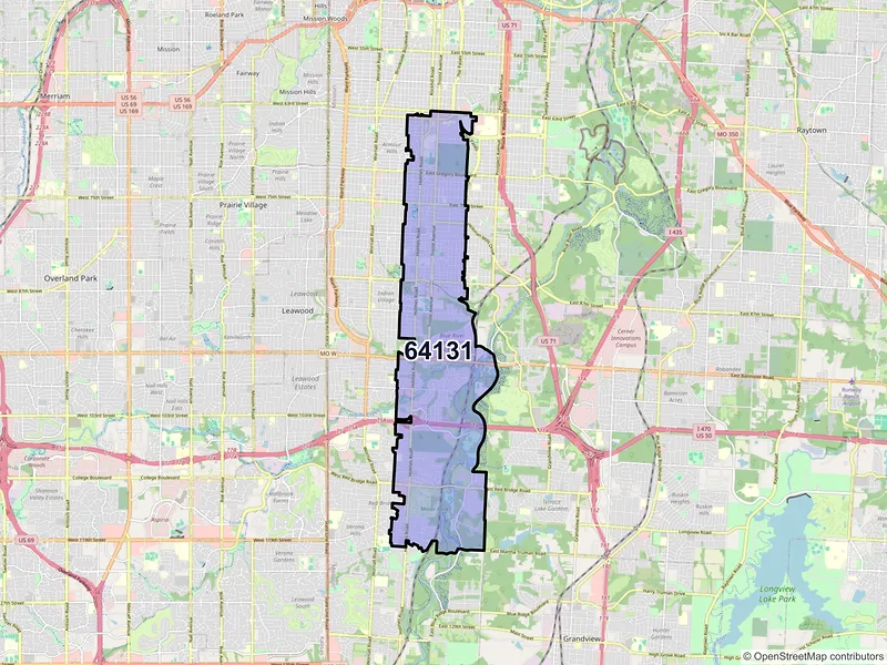 Map of ZIP Code 64131 — Kansas City, MO