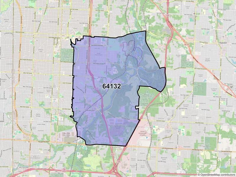 Map of ZIP Code 64132 — Kansas City, MO