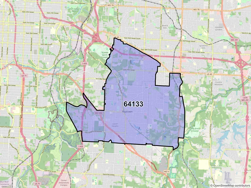 Map of ZIP Code 64133 — Kansas City, MO