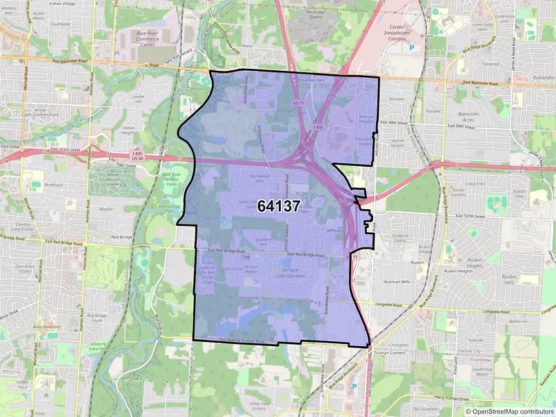 Map of ZIP Code 64137 — Kansas City, MO