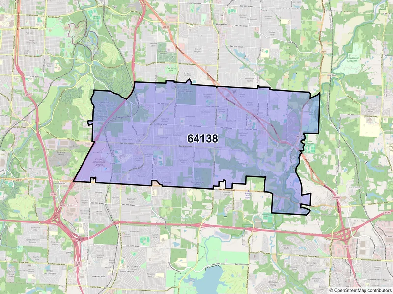 Map of ZIP Code 64138 — Kansas City, MO