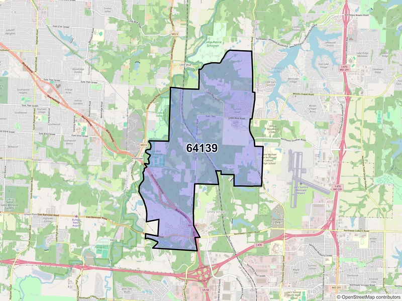 Map of ZIP Code 64139 — Kansas City, MO