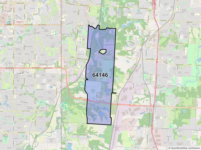 Map of ZIP Code 64146 — Kansas City, MO