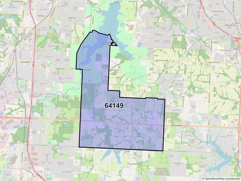 Map of ZIP Code 64149 — Kansas City, MO