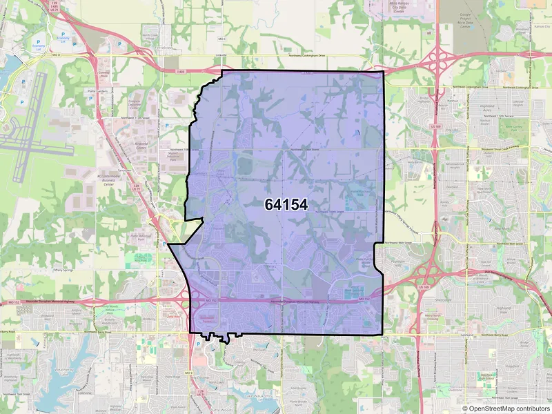 Map of ZIP Code 64154 — Kansas City, MO
