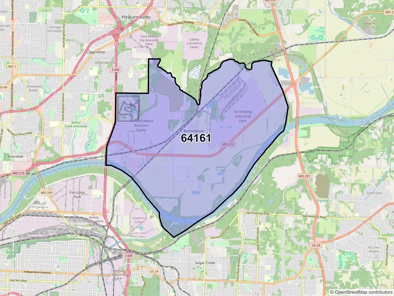 Map of ZIP Code 64161 — Kansas City, MO