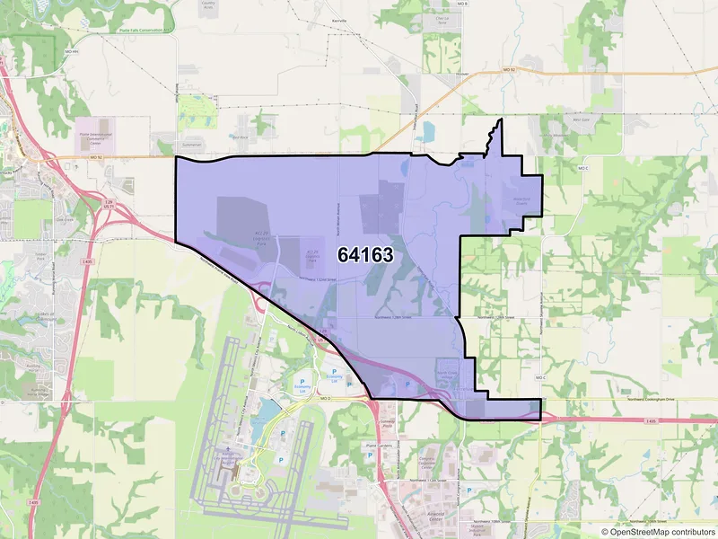 Map of ZIP Code 64163 — Kansas City, MO