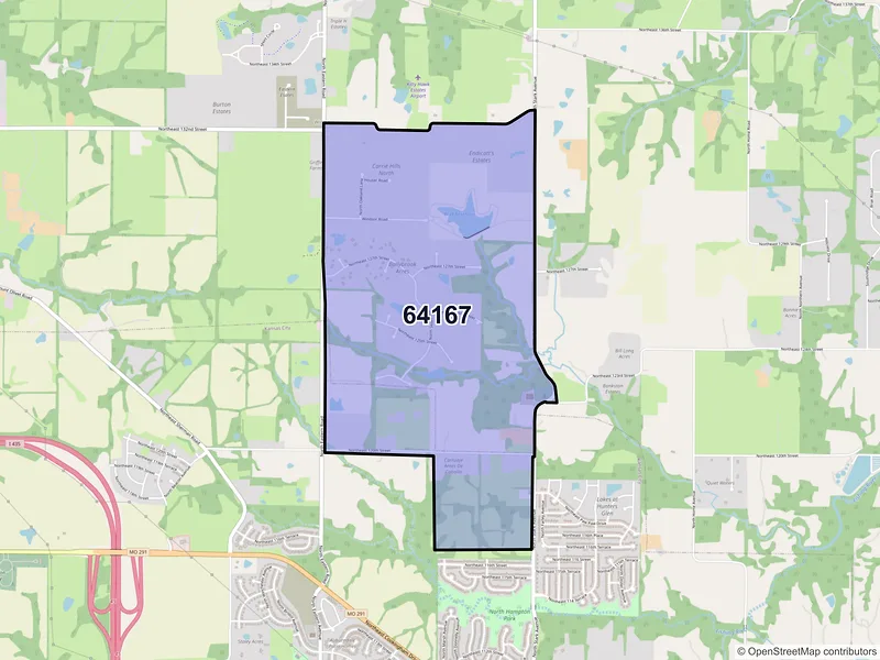 Map of ZIP Code 64167 — Kansas City, MO