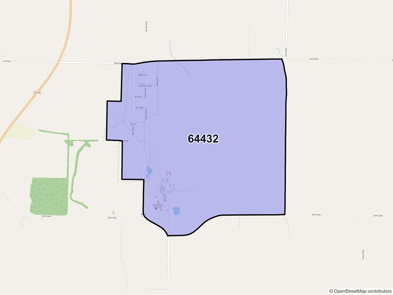 Map of ZIP Code 64432 — Clyde, MO