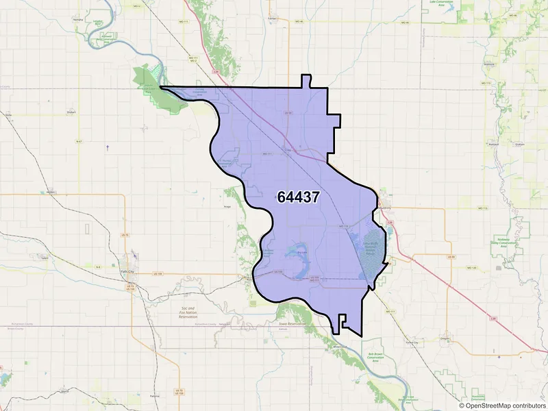 Map of ZIP Code 64437 — Craig, MO