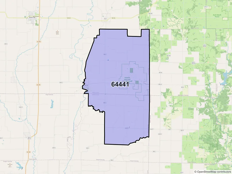 Map of ZIP Code 64441 — Denver, MO