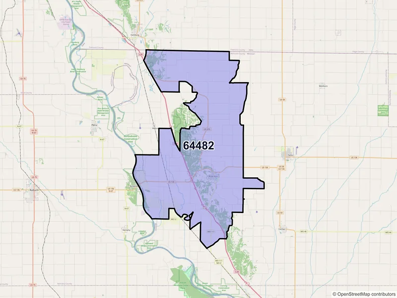 Map of ZIP Code 64482 — Rock Port, MO