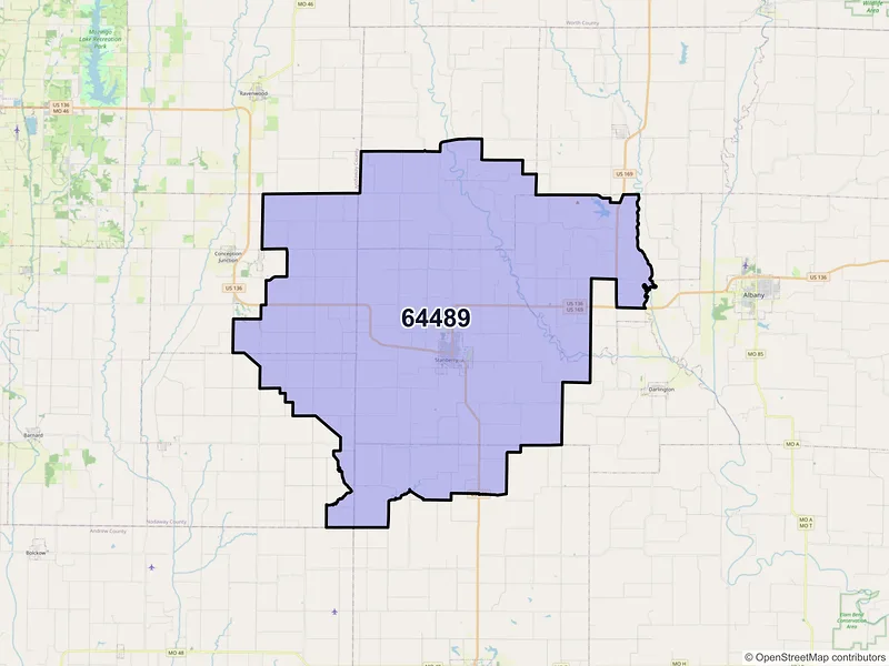 Map of ZIP Code 64489 — Stanberry, MO