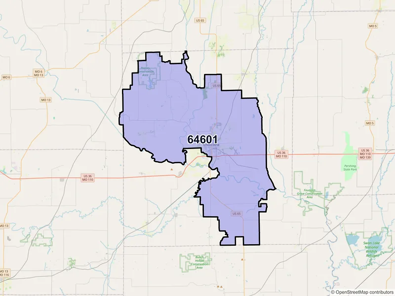 Map of ZIP Code 64601 — Chillicothe, MO
