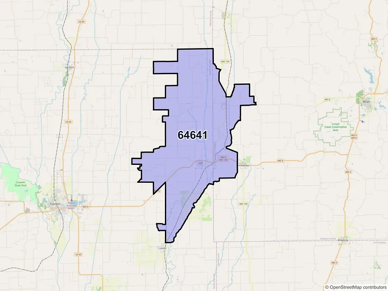 Map of ZIP Code 64641 — Galt, MO