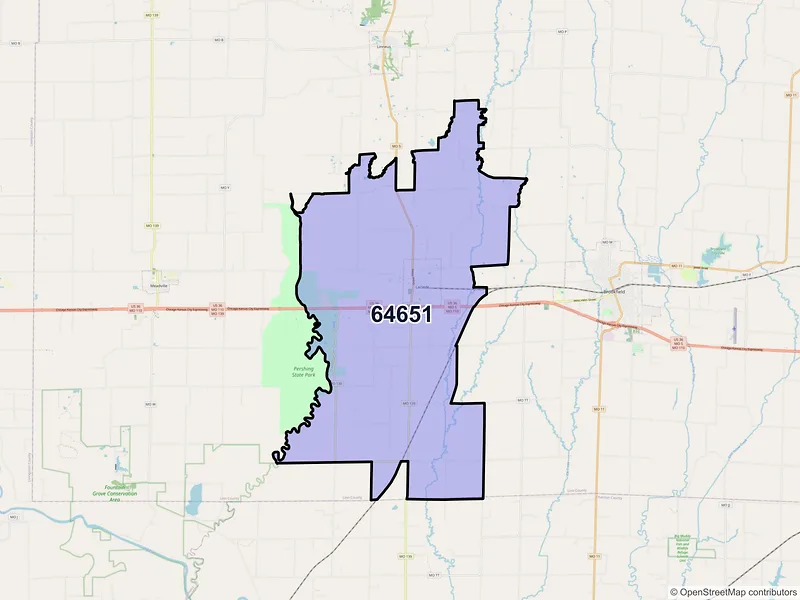 Map of ZIP Code 64651 — Laclede, MO