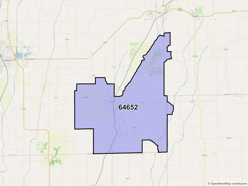 Map of ZIP Code 64652 — Laredo, MO