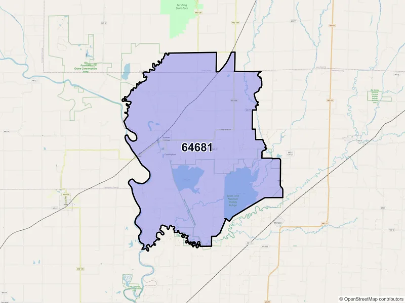 Map of ZIP Code 64681 — Sumner, MO