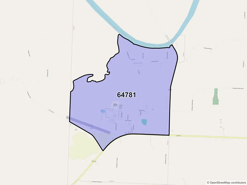 Map of Roscoe, Missouri and ZIP codes
