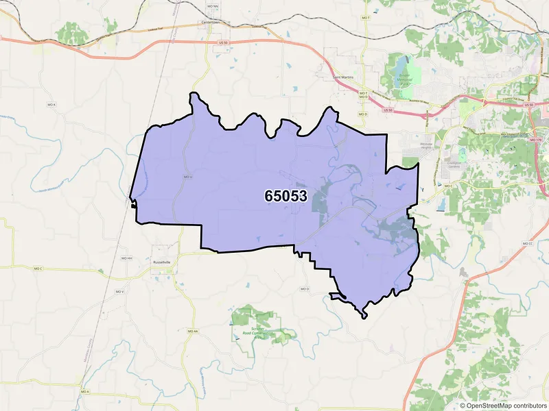 Map of Lohman, Missouri and ZIP codes