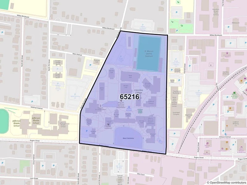 Map of ZIP Code 65216 — Columbia, MO