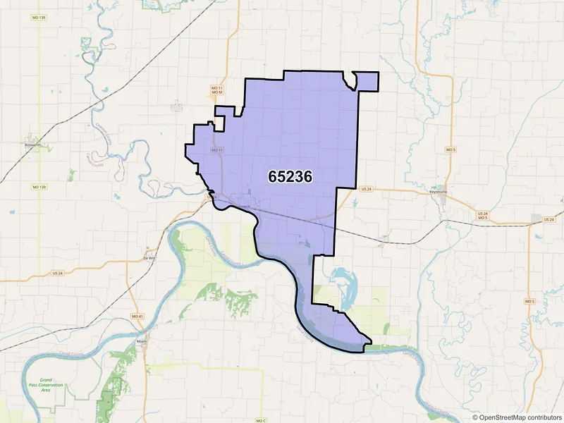 Map of Brunswick, Missouri and ZIP codes