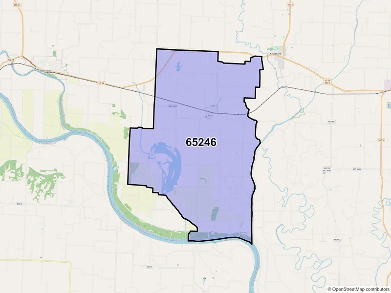 Map of ZIP Code 65246 — Dalton, MO