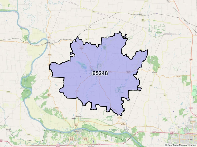 Map of Fayette, Missouri and ZIP codes