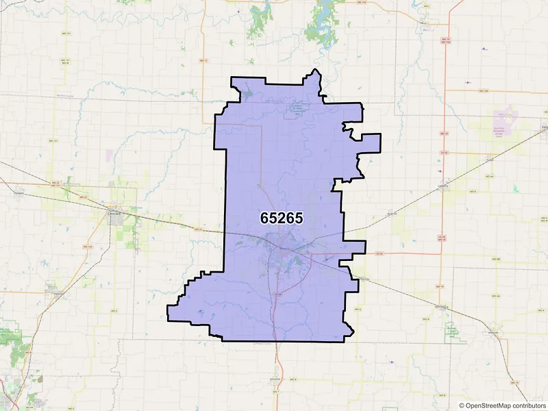 Map of ZIP Code 65265 — Mexico, MO