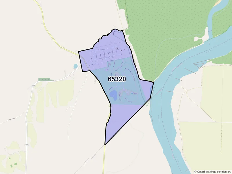 Map of Arrow Rock, Missouri and ZIP codes