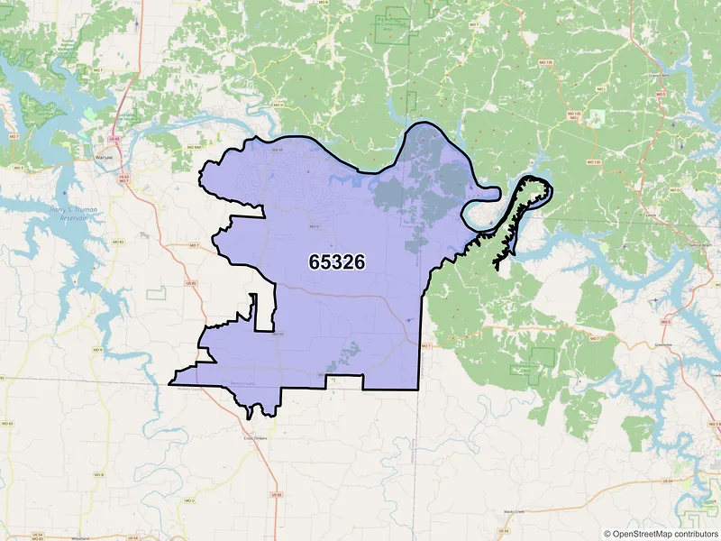 Map of ZIP Code 65326 — Edwards, MO