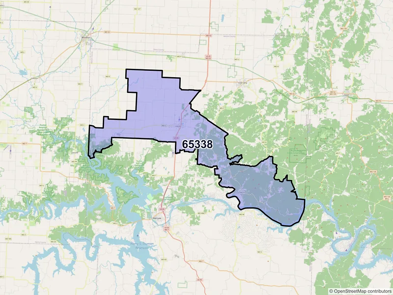 Map of ZIP Code 65338 — Lincoln, MO