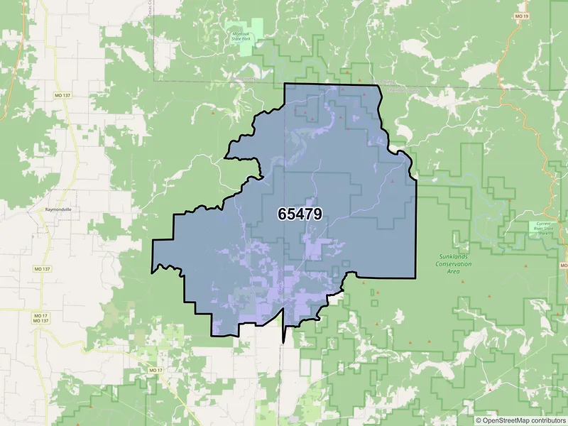 Map of Hartshorn, Missouri and ZIP codes