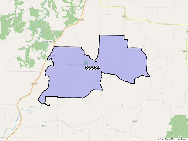 Map of ZIP Code 65564 — Solo, MO