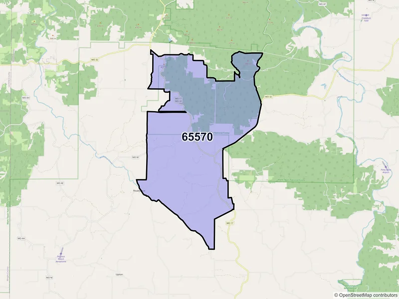 Map of Success, Missouri and ZIP codes