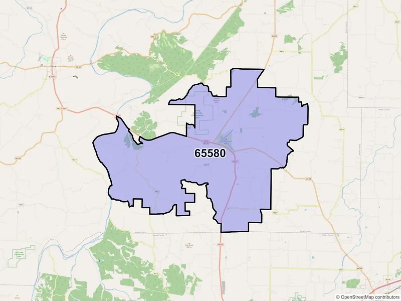 Map of Vichy, Missouri and ZIP codes
