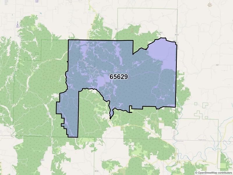 Map of ZIP Code 65629 — Chadwick, MO