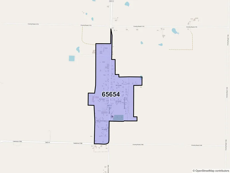 Map of Freistatt, Missouri and ZIP codes