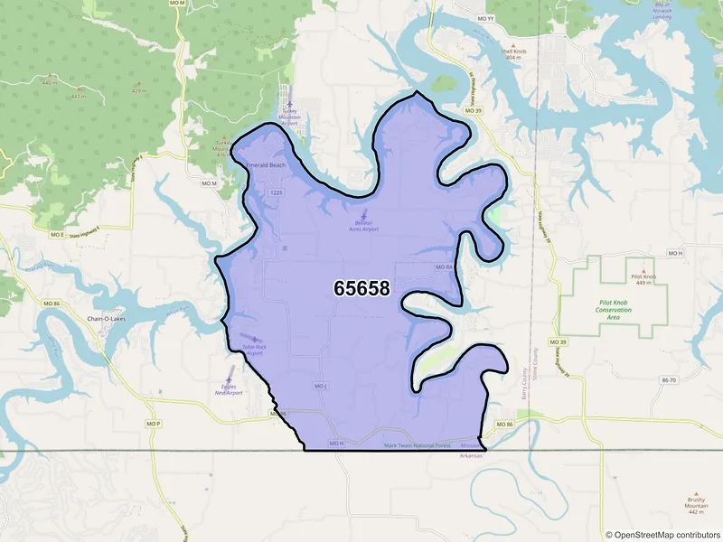 Map of ZIP Code 65658 — Golden, MO