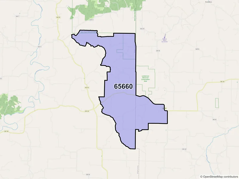 Map of ZIP Code 65660 — Graff, MO