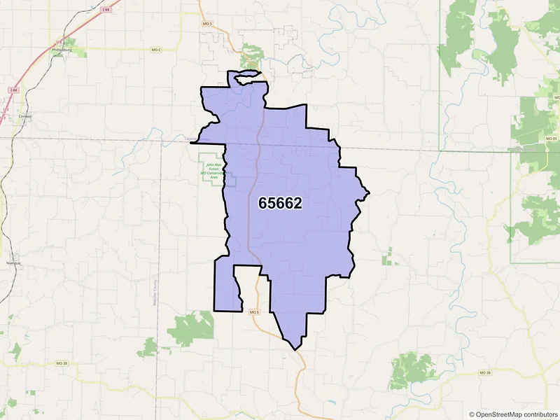 Map of Grovespring, Missouri and ZIP codes