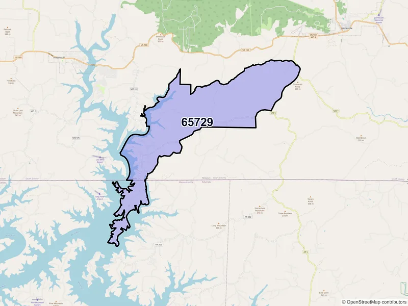 Map of Pontiac, Missouri and ZIP codes