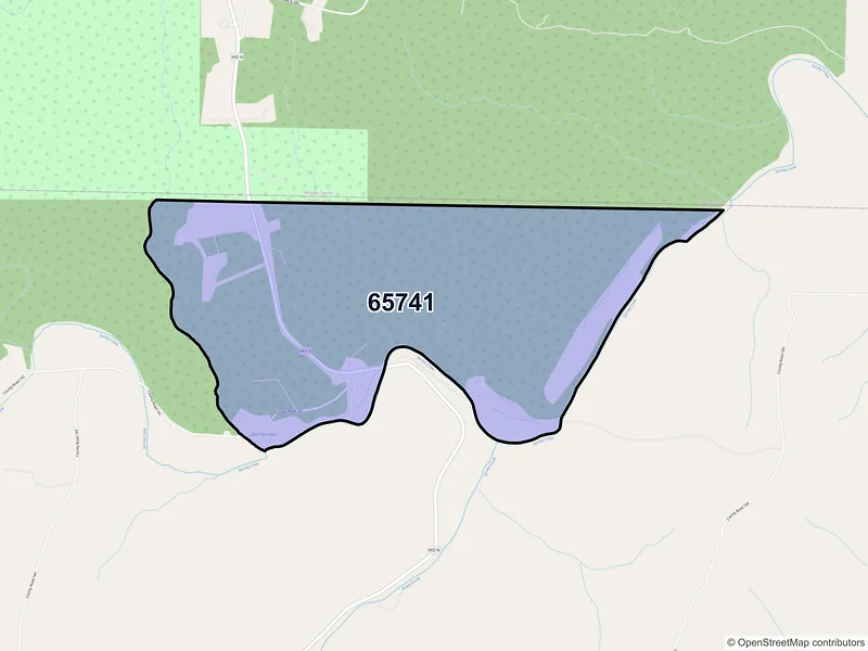 Map of Rockbridge, Missouri and ZIP codes
