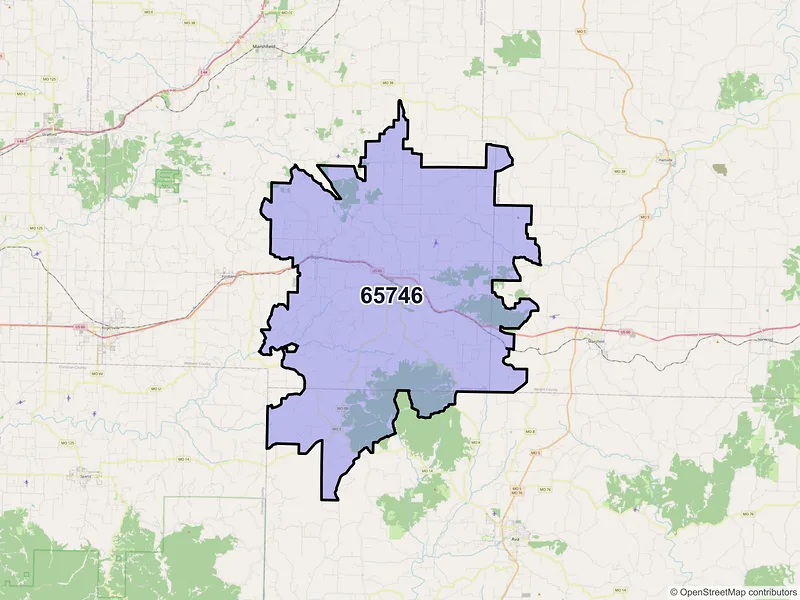 Map of Seymour, Missouri and ZIP codes