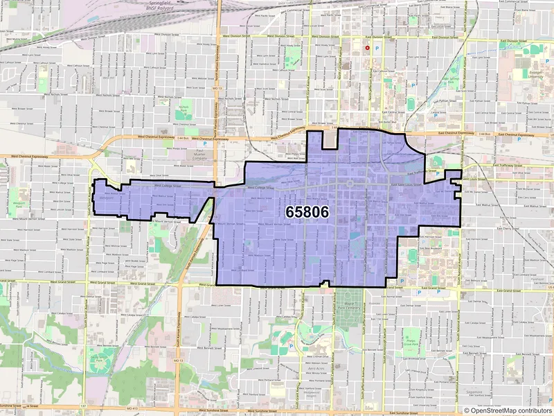 Map of ZIP Code 65806 — Springfield, MO