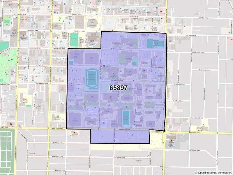 Map of ZIP Code 65897 — Springfield, MO