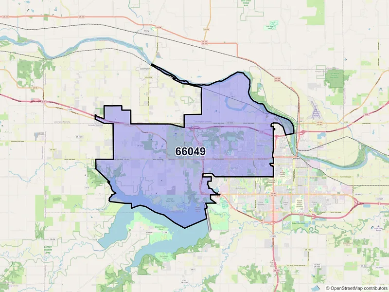 Map of ZIP Code 66049 — Lawrence, KS