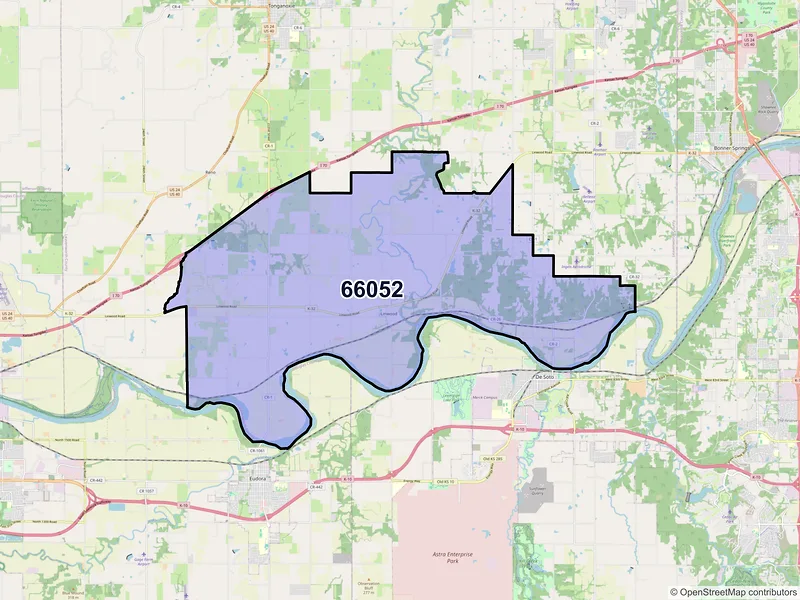 Map of ZIP Code 66052 — Linwood, KS