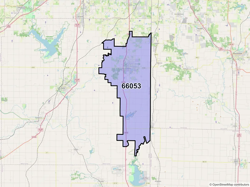 Map of ZIP Code 66053 — Louisburg, KS